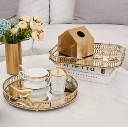 Gold decor tray